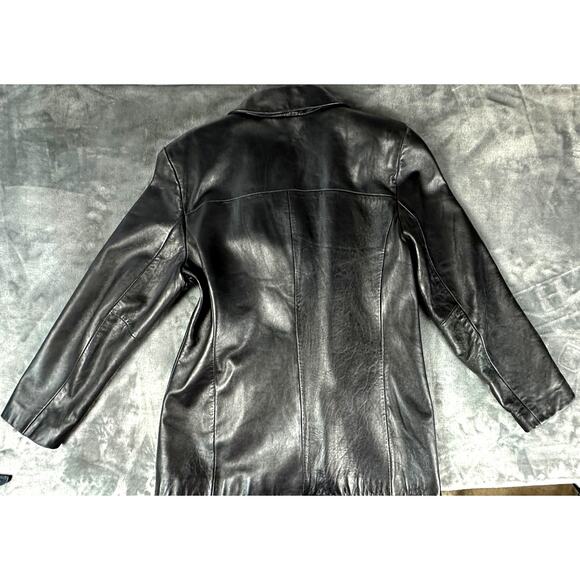 Nine West Womens Leather Jacket Size Large supple exquisite Y2K style car coat - Picture 7 of 16